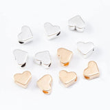 100 PCS Heart Spacer Beads KC Gold/Silver 6x7x3.5mm