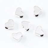 100 PCS Heart Spacer Beads KC Gold/Silver 6x7x3.5mm