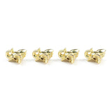 4pcs Elephant Head Copper Beads CZ Pendants for Jewelry Making