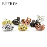 4pcs Elephant Head Copper Beads CZ Pendants for Jewelry Making