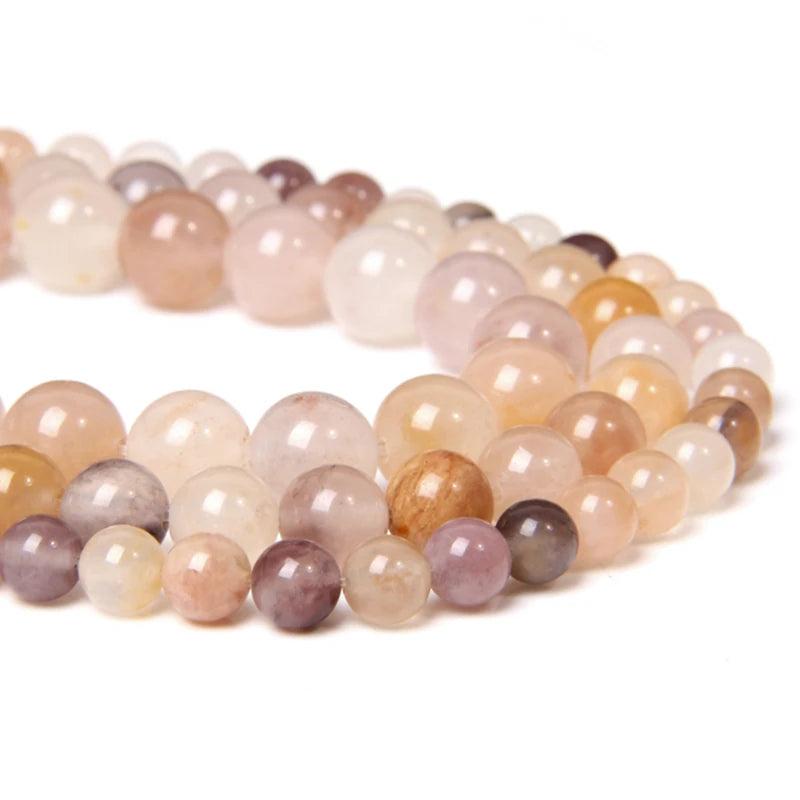 Natural Purple Yellow Violet Lilac Jaspers Stone Beads Round Loose Bead