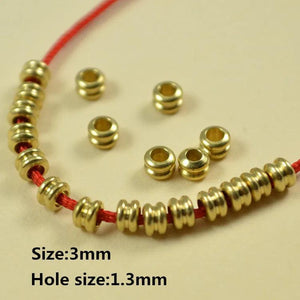 100 PCS Raw Brass Round Spacer Beads for Jewelry Making