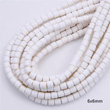6MM Colorful Soft Pottery Loose Beads Cylindrical Necklace Hand Beaded