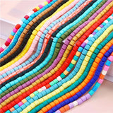 6MM Colorful Soft Pottery Loose Beads Cylindrical Necklace Hand Beaded