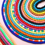 6MM Colorful Soft Pottery Loose Beads Cylindrical Necklace Hand Beaded