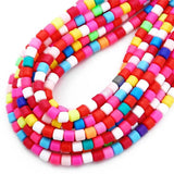 6MM Colorful Soft Pottery Loose Beads Cylindrical Necklace Hand Beaded