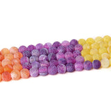 7 Chakra Frost Cracked Agate Beads Natural Round Stone Healing Beads