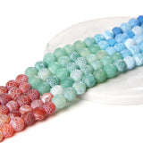 7 Chakra Frost Cracked Agate Beads Natural Round Stone Healing Beads
