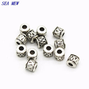 100 PCS Vintage Metal Antique Spacer Beads Nepal Hole Beads For Jewelry Making