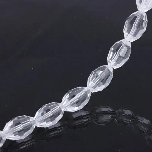 50pcs Oval Faceted Austrian Olives Crystal Beads Teardrop Glass Bead
