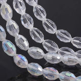 50pcs Oval Faceted Austrian Olives Crystal Beads Teardrop Glass Bead