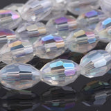 50pcs Oval Faceted Austrian Olives Crystal Beads Teardrop Glass Bead