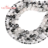 Rutilated Quartz Crystal Gem Beads 4-12MM for Jewelry Making