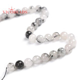 Rutilated Quartz Crystal Gem Beads 4-12MM for Jewelry Making