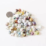 100pcs Mixed Round Ceramic Beads Loose Beads 3mm Hole Bead Jewelry Making