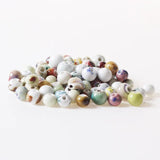 100pcs Mixed Round Ceramic Beads Loose Beads 3mm Hole Bead Jewelry Making