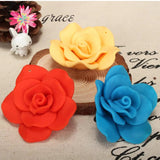 3pc Large Polymer Clay Rose Flower Bead for Pendants Necklace Craft Accessory