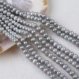 Natural Freshwater Pearl Beads Potato Egg Shaped Near Round Punched Pearls 8-9mm