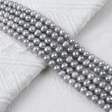 Natural Freshwater Pearl Beads Potato Egg Shaped Near Round Punched Pearls 8-9mm