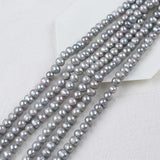 Natural Freshwater Pearl Beads Potato Egg Shaped Near Round Punched Pearls 8-9mm