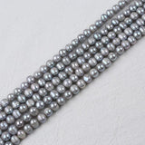 Natural Freshwater Pearl Beads Potato Egg Shaped Near Round Punched Pearls 8-9mm