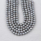 Natural Freshwater Pearl Beads Potato Egg Shaped Near Round Punched Pearls 8-9mm