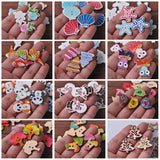 50pcs Snowman Shape Wood Cartoon Wooden Buttons Bead Sewing Scrapbooking DIY