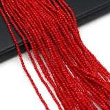 Coral Red Faceted Round Beads 3mm Jewelry Making DIY Necklace Bracelet 36CM