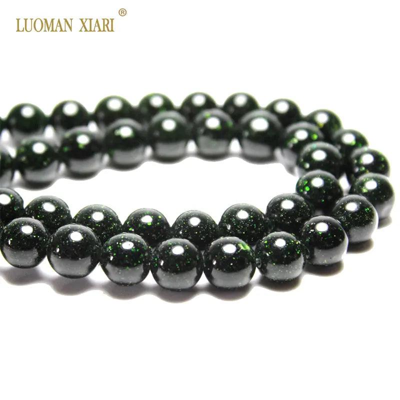 Green Sand Star Stone Beads 4-12mm 15'' Strand