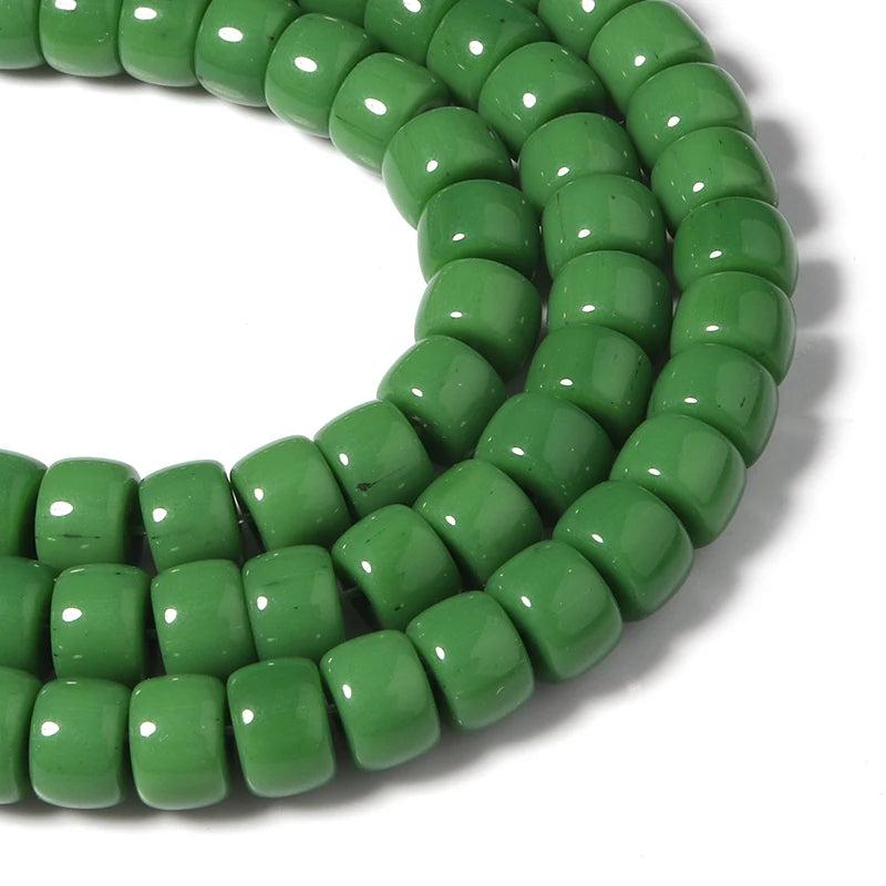 Dark Green Glass Crystal Spacer Beads 8*6mm/60PCS for Diy Jewelry