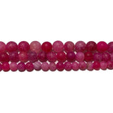 Rose Red Dragon Vein Agate Matte Stone Beads 6/8/10MM