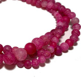 Rose Red Dragon Vein Agate Matte Stone Beads 6/8/10MM