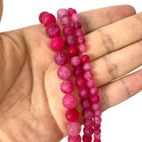 Rose Red Dragon Vein Agate Matte Stone Beads 6/8/10MM