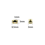 Geometric Hematite Stone Pyramid Cabochons Spacer Beads for DIY Jewelry Making