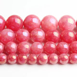 Red Angelite Stone Beads Round Loose DIY Bracelet
