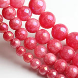 Red Angelite Stone Beads Round Loose DIY Bracelet
