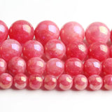 Red Angelite Stone Beads Round Loose DIY Bracelet