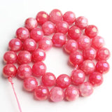 Red Angelite Stone Beads Round Loose DIY Bracelet