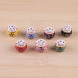 6pcs DIY Painted Ceramic Beads Lucky Cat Kitten Charm