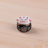 6pcs DIY Painted Ceramic Beads Lucky Cat Kitten Charm