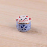 6pcs DIY Painted Ceramic Beads Lucky Cat Kitten Charm