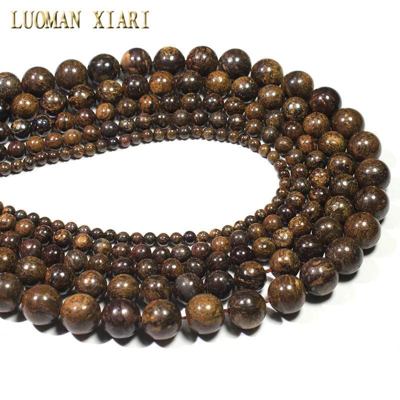 Brown Bronzite Natural Stone Round Beads 4-12mm Strand 15''