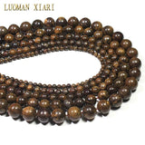 Brown Bronzite Natural Stone Round Beads 4-12mm Strand 15''