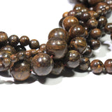 Brown Bronzite Natural Stone Round Beads 4-12mm Strand 15''