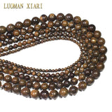 Brown Bronzite Natural Stone Round Beads 4-12mm Strand 15''