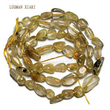 Natural Rutilated Quartz Beads 5-8mm Strand 15''