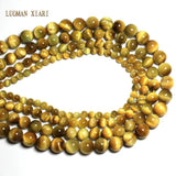 Natural Clod Yellow Tiger Eye Beads 6/8/10/12 MM