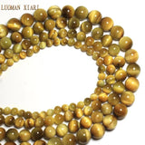 Natural Clod Yellow Tiger Eye Beads 6/8/10/12 MM