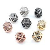 7mm Geometric CZ Charms Copper Beads for Jewelry Making