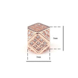 7mm Geometric CZ Charms Copper Beads for Jewelry Making